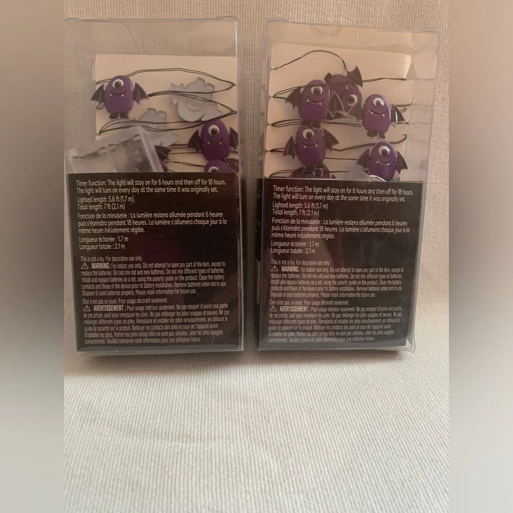 NIB LED Ashland Purple Bat and Monster String Lights